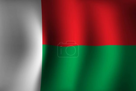 Illustration for Madagascar Flag Background Waving 3D. National Independence Day Banner Wallpaper - Royalty Free Image