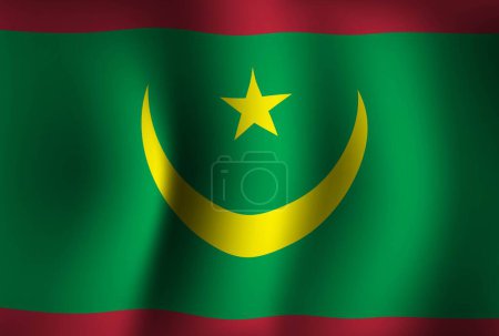 Téléchargez les illustrations : Mauritanie Drapeau Arrière-plan Agitant 3D. Fond d'écran de bannière Journée nationale de l'indépendance - en licence libre de droit