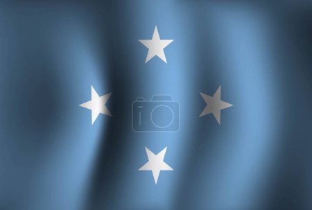 Illustration for Micronesia Flag Background Waving 3D. National Independence Day Banner Wallpaper - Royalty Free Image