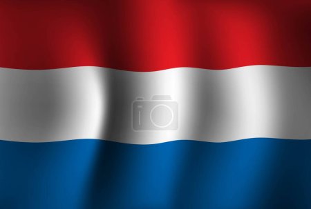Téléchargez les illustrations : Pays-Bas Drapeau Arrière-plan ondulation 3D. Fond d'écran de bannière Journée nationale de l'indépendance - en licence libre de droit