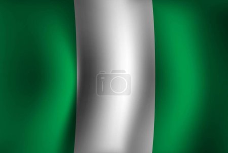 Illustration for Nigeria Flag Background Waving 3D. National Independence Day Banner Wallpaper - Royalty Free Image
