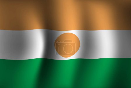 Illustration for Niger Flag Background Waving 3D. National Independence Day Banner Wallpaper - Royalty Free Image