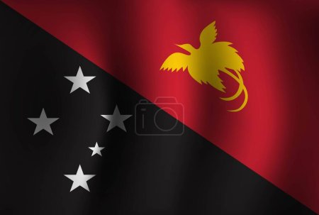 Illustration for Papua New Guinea Flag Background Waving 3D. National Independence Day Banner Wallpaper - Royalty Free Image