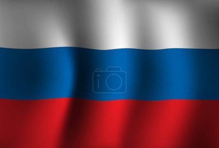 Illustration for Russia Flag Background Waving 3D. National Independence Day Banner Wallpaper - Royalty Free Image
