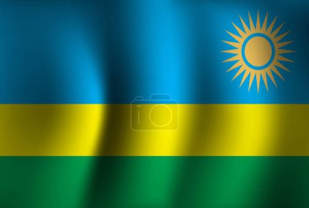 Téléchargez les illustrations : Drapeau du Rwanda Arrière-plan Agitant 3D. Fond d'écran de bannière Journée nationale de l'indépendance - en licence libre de droit