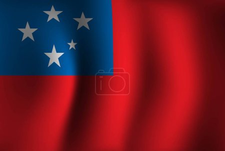 Illustration for Samoa Flag Background Waving 3D. National Independence Day Banner Wallpaper - Royalty Free Image