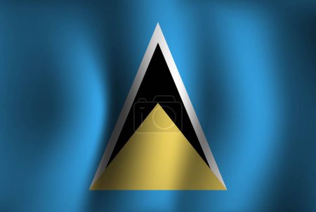 Illustration for Saint Lucia Flag Background Waving 3D. National Independence Day Banner Wallpaper - Royalty Free Image