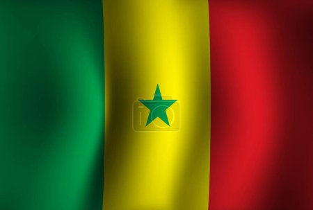 Ilustración de Senegal Bandera de fondo ondeando 3D. Banner del Día Nacional de la Independencia Fondo de pantalla - Imagen libre de derechos