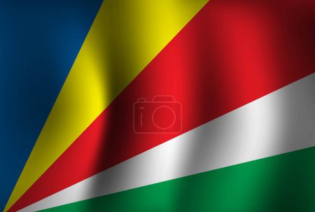Illustration for Seychelles Flag Background Waving 3D. National Independence Day Banner Wallpaper - Royalty Free Image