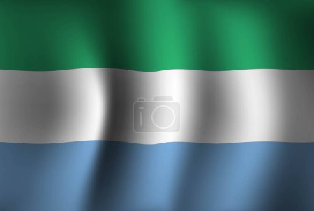 Illustration for Sierra Leone Flag Background Waving 3D. National Independence Day Banner Wallpaper - Royalty Free Image