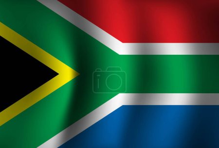 Illustration for South Africa Flag Background Waving 3D. National Independence Day Banner Wallpaper - Royalty Free Image