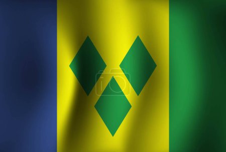 Illustration for St. Vincent Grenadines Flag Background Waving 3D. National Independence Day Banner Wallpaper - Royalty Free Image