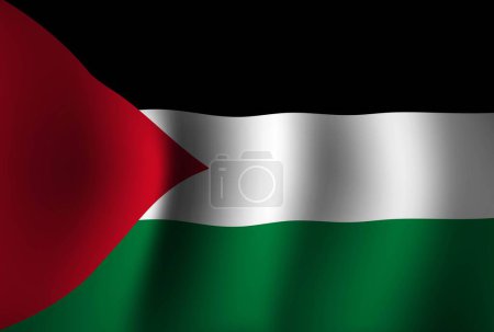 Ilustración de Estado de Palestina Bandera Antecedentes Ondeando 3D. Banner del Día Nacional de la Independencia Fondo de pantalla - Imagen libre de derechos