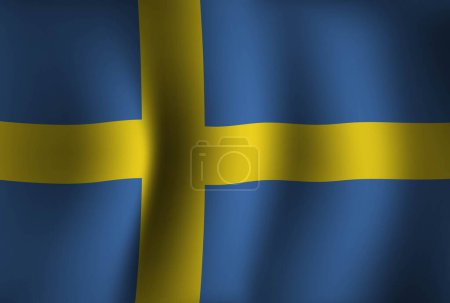 Ilustración de Suecia Bandera de fondo ondeando 3D. Banner del Día Nacional de la Independencia Fondo de pantalla - Imagen libre de derechos