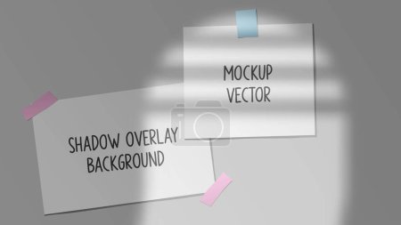 Illustration for Gradient Shadow of Window Overlay Background with papers and memo stick to the wall - Royalty Free Image