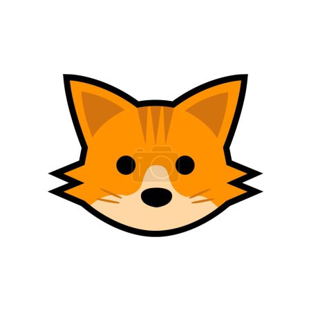 Illustration for Cute Cat Head Cartoon Illustration. Animal Wildlife Face Icon Vector Design Concept Isolated Premium. Flat Style - Royalty Free Image