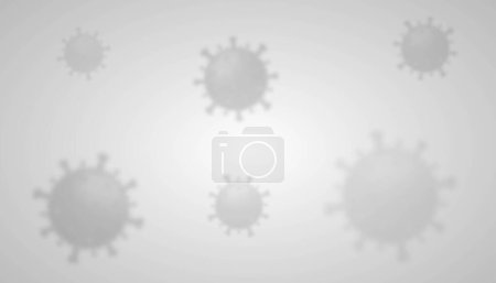 Ilustración de Fondo de Virus de escala de grises con icono de virus, signo, símbolo. Corona Covid 19 - Imagen libre de derechos