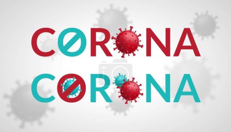 Téléchargez les illustrations : Logos Corona et Virus Symbol. Virus Corona 2020. Maladie virale de Wuhan, logo du virus, symbole et fond - en licence libre de droit