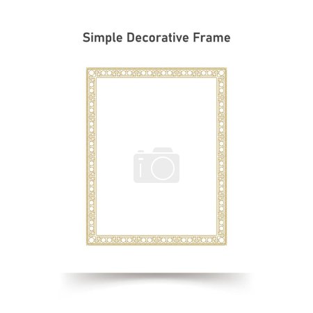 Ilustración de Adorno decorativo marco cuadrado. Frontera de línea de oro simple para fotografía, diseño de certificados - Imagen libre de derechos
