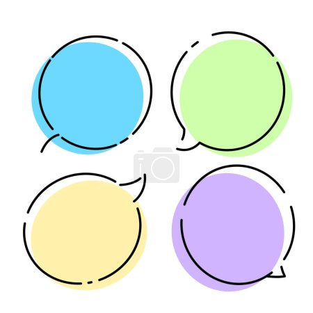 Illustration for Speech bubble line. cute bubble talk with empty comment - Royalty Free Image