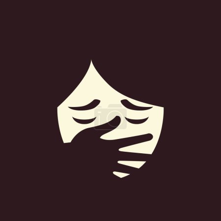 Concept of Violence, Harassment. Silhouette of woman head and hand