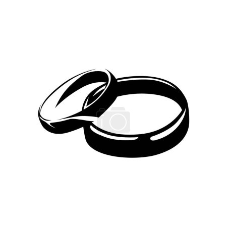 Illustration for Wedding Couple Ring Vector Illustration Design - Royalty Free Image
