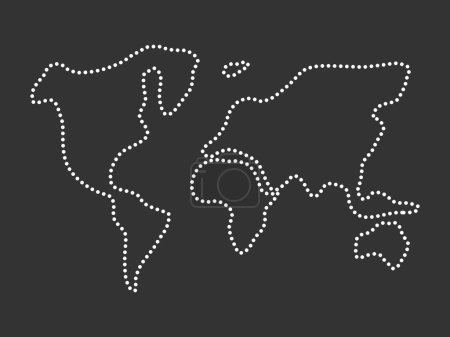 Ilustración de Línea punteada World Map Concept Design. Ilustración vectorial - Imagen libre de derechos