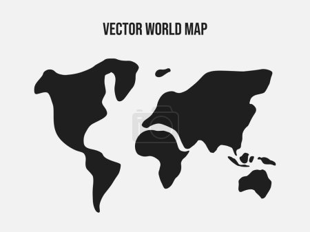Téléchargez les illustrations : Vecteur de carte du monde. Illustration vectorielle simple du globe terrestre gris. Carte du monde Icône - en licence libre de droit