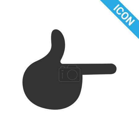 Téléchargez les illustrations : Finger Gun icône, fingergun emoji emoticon symbole isolé noir - en licence libre de droit