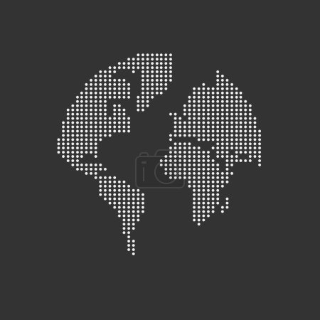 Ilustración de Globe of World Map Vector Illustration in minimalis and dotted. Diseño moderno del símbolo del icono de la Tierra - Imagen libre de derechos