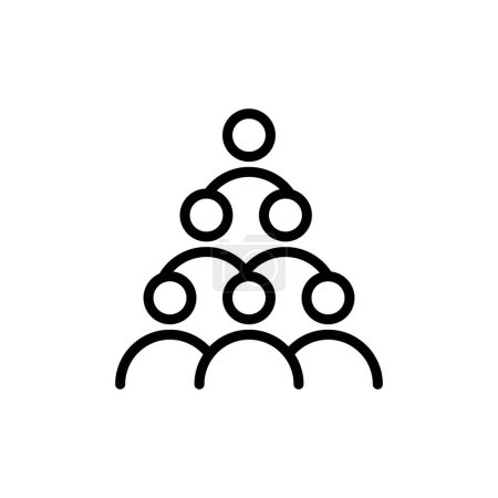 Téléchargez les illustrations : Icône de groupe se compose de 6 personnes d'affilée. contour noir simple et minimaliste conception de symbole isolé - en licence libre de droit