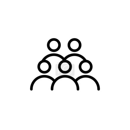 Ilustración de Icono de grupo ilustración de vector de símbolo de signo aislado. Cinco personas reunieron iconos. Diseño vectorial blanco y negro - Imagen libre de derechos
