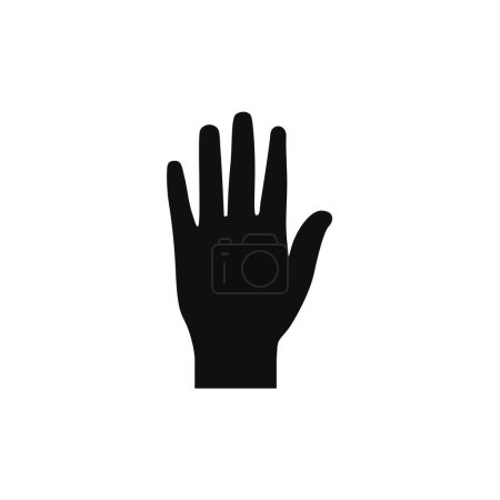 Illustration for Hand Silhouette icon, high five finger black symbol - Royalty Free Image