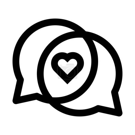 Ilustración de Me gusta o el amor icono con chat y corazón - Imagen libre de derechos