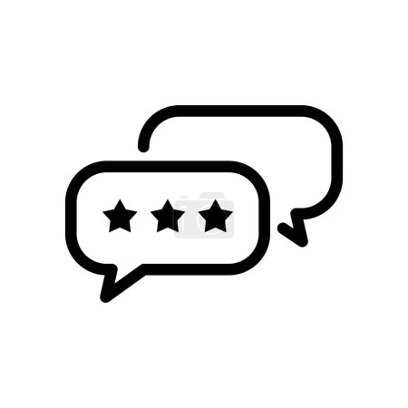 Ilustración de Icono de revisión. línea, símbolo de la monolina. sugerencias y críticas. chat de cliente da una evaluación - Imagen libre de derechos