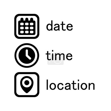 Ilustración de Símbolo de fecha, hora, dirección o lugar - Imagen libre de derechos