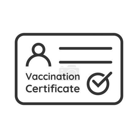 Ilustración de Covid-19 Certificado de Vacunación Icono Ilustración. Tarjeta como prueba de que ha sido vacunado contra el virus de la corona - Imagen libre de derechos