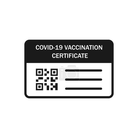 Illustration for Covid-19 Vaccination Certificate Icon Illustration. Card as proof that you have been vaccinated against the corona virus 3 - Royalty Free Image