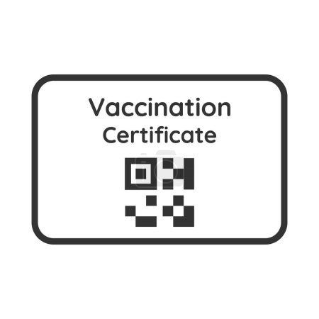 Illustration for Covid-19 Vaccination Certificate Icon Illustration. Card as proof that you have been vaccinated against the corona virus - Royalty Free Image