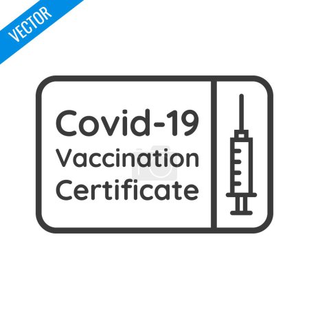 Illustration for Covid-19 Vaccination Certificate Icon Illustration. Card as proof that you have been vaccinated against the corona virus - Royalty Free Image