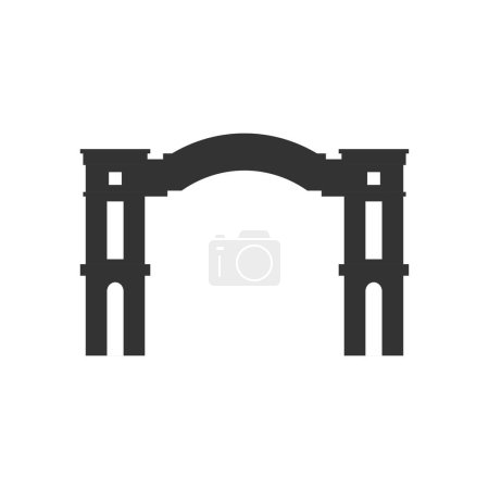 Téléchargez les illustrations : Village Bienvenue Porte Icône. Silhouette de Portes Traditionnelles ou "Gapura" en indonésien - en licence libre de droit