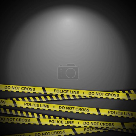 Illustration for Police Line Tape Do not Cross Yellow Tape - Royalty Free Image