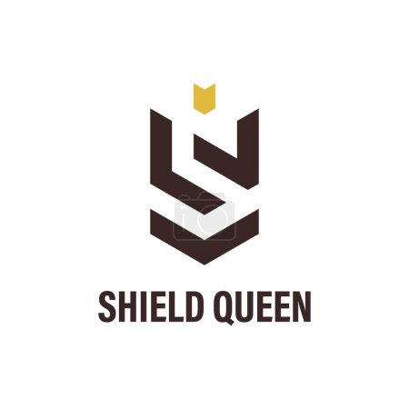 Ilustración de Logo Reina Escudo con tipografía Carta S Plantilla Logotipos Premium - Imagen libre de derechos