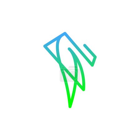 Ilustración de Línea Abstracta Alas y Hojas Logo. Elegante, minimalista - Imagen libre de derechos