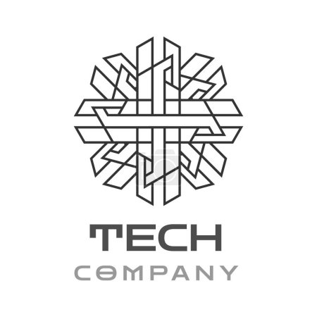 Ilustración de Resumen Tech Company Logo Mandala Template - Imagen libre de derechos