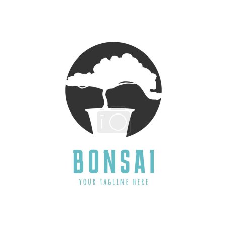 Ilustración de Bonsai Tree Vector Logo plantilla. Ilustración de Mini plantas o símbolo Mame-bonsai para el negocio - Imagen libre de derechos