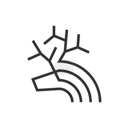 Téléchargez les illustrations : Logo Deer Line. Symbole minimal et moderne pour l'entreprise. Antelope, Gazelle - en licence libre de droit