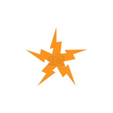 Ilustración de Logotipo eléctrico de la estrella del trueno, vector del símbolo de la electricidad 5 para la fuente de energía - Imagen libre de derechos