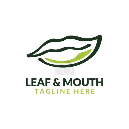 Illustration for Nature logo. Leaf Logo. Mouth Logo. Go Green Ecology Organic Vector Logo - Royalty Free Image