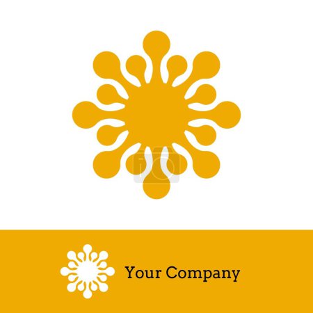 Ilustración de Enlace Conectado formas redondeadas vector logo. Logo Sol y Girasol. Para empresa, negocio, logotipo y sello - Imagen libre de derechos